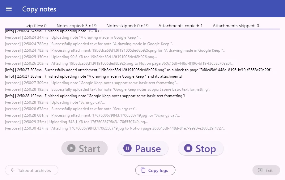 NoteHopper screenshot: Sync notes to Notion